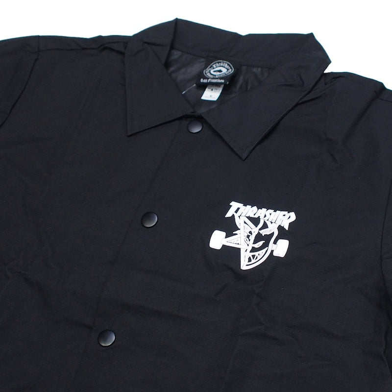 THRASHER x SPITFIRE コラボコーチジャケット ブラック 正面 クローズアップ