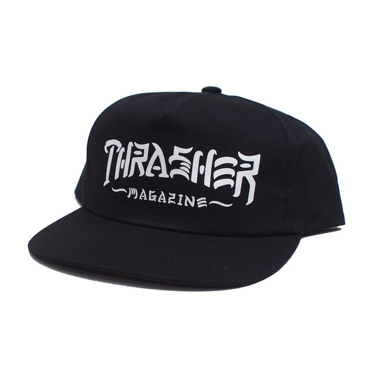 THRASHER キャップ THRASH & DESTROY SNAPBACK CAP ブラック 商品画像 斜め