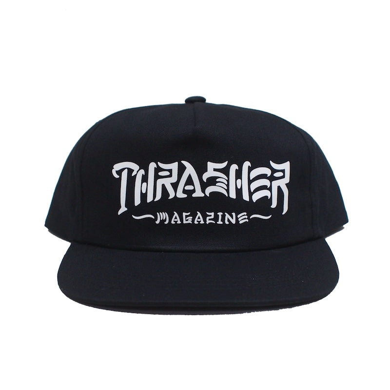 THRASHER キャップ THRASH & DESTROY SNAPBACK CAP ブラック 商品画像 正面