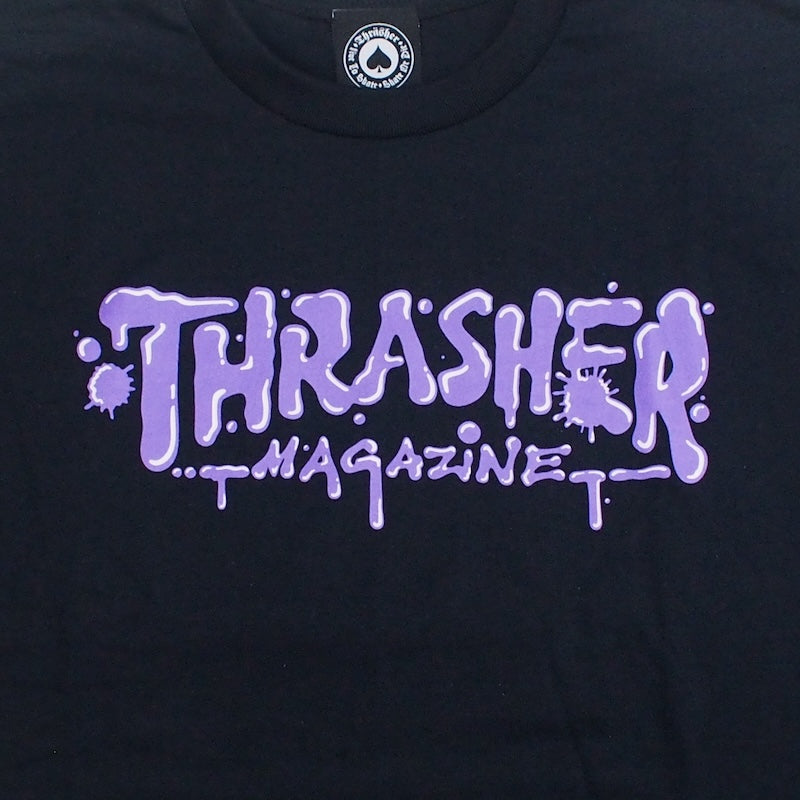 THRASHER Tシャツ WET PAINT TEE ブラック 商品画像 フロントプリント