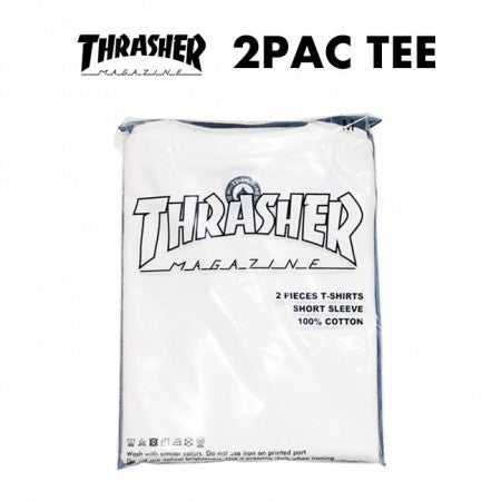 THRASHER　2パックTシャツ　"2PACK TEE"　(White)