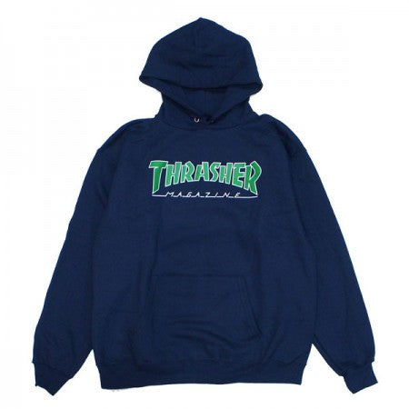 THRASHER　パーカ　"OUTLINE HOODIE"　(Navy)