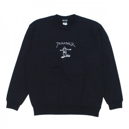 THRASHER　クルースウェット　"GONZ CREW SWEAT(Pile)"　(Black)