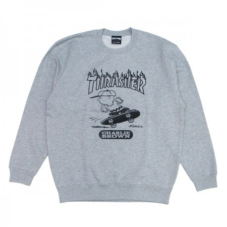 THRASHER×PEANUTS　コラボクルーネック　"THR17PNV3-01DS"　(Gray)