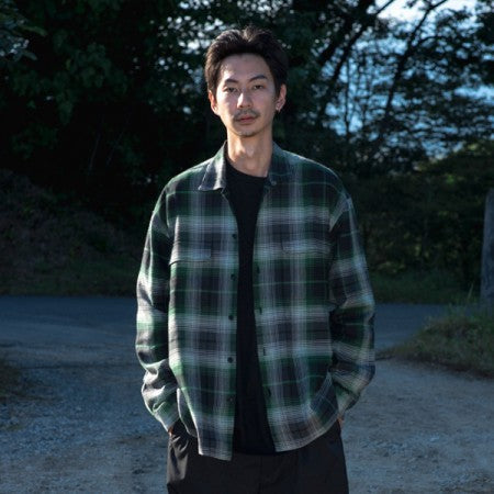 RADIALL　L/Sシャツ　"CLASSHOUSE OPEN COLLARED SHIRT L/S"　(Green)
