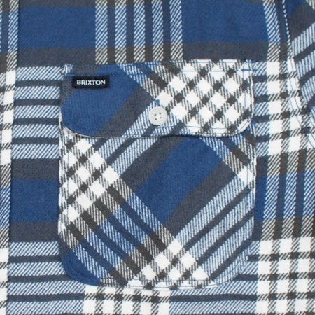 BRIXTON　L/Sシャツ　"BOWERY L/S FLANNEL"　(Pacific Blue / Whitecap / Black)