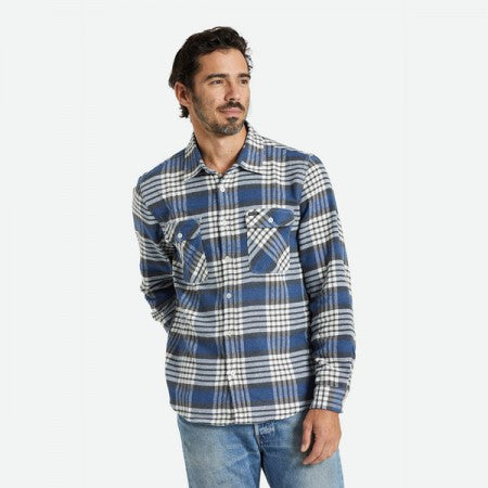 ★30%OFF★ BRIXTON　L/Sシャツ　"BOWERY L/S FLANNEL"　(Pacific Blue / Whitecap / Black)