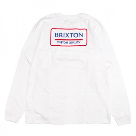 BRIXTON　L/STシャツ　"PALMER PROPER L/S STANDARD TEE"　(White / Pacific Blue / Aloha Red)