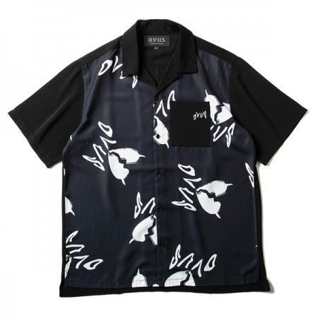 Deviluse　S/Sシャツ　"HEARTACHES OPEN COLLAR SHIRTS"　(Black)
