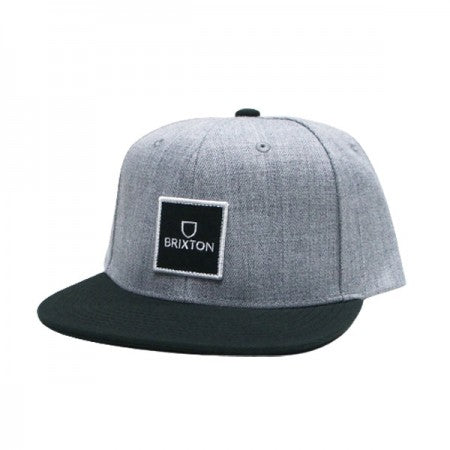 BRIXTON　キャップ　"ALPHA SQUARE MP SNAPBACK CAP"　(Heather Gray / Black)