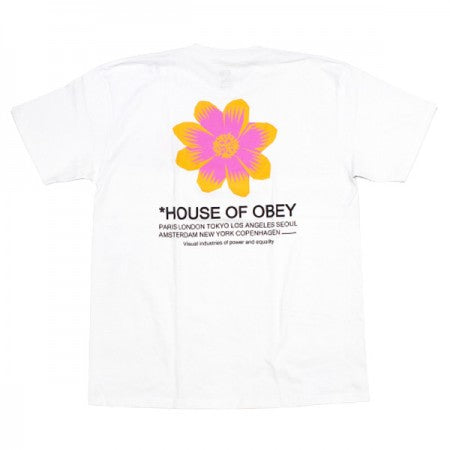 OBEY　Tシャツ　"HOUSE OF OBEY FLOWER CLASSIC TEE"　(White)