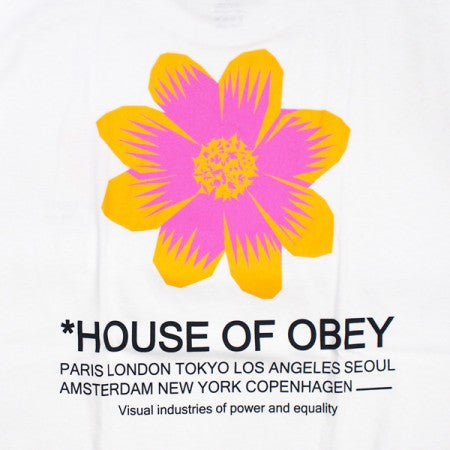 OBEY　Tシャツ　"HOUSE OF OBEY FLOWER CLASSIC TEE"　(White)