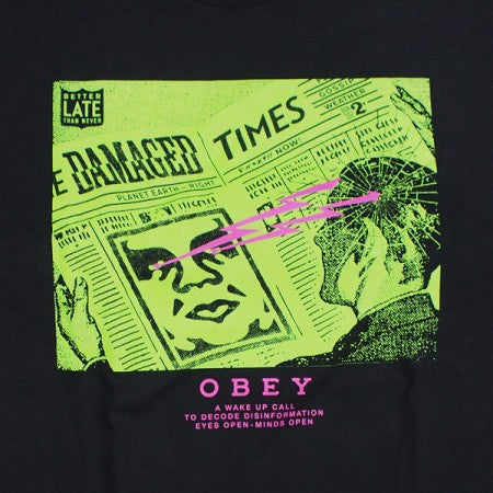 OBEY　Tシャツ　"OBEY WAKE UP CALL CLASSIC TEE"　(Black)