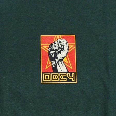 OBEY　Tシャツ　"OBEY FIST CLASSIC TEE"　(Forest Green)