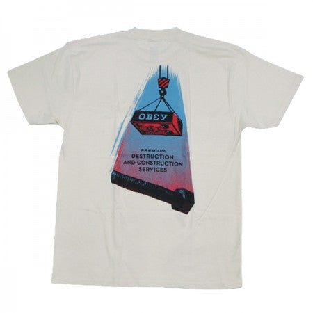 ★30%OFF★ OBEY　Tシャツ　"OBEY DESTRUCTION AND CONSTRUCTION CLASSIC TEE"　(Cream)