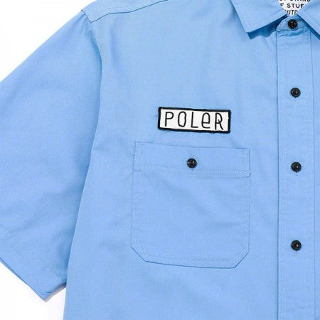 POLeR　S/Sシャツ　"POLER S/S RELAX WORK SHIRT"　(Steel Blue)