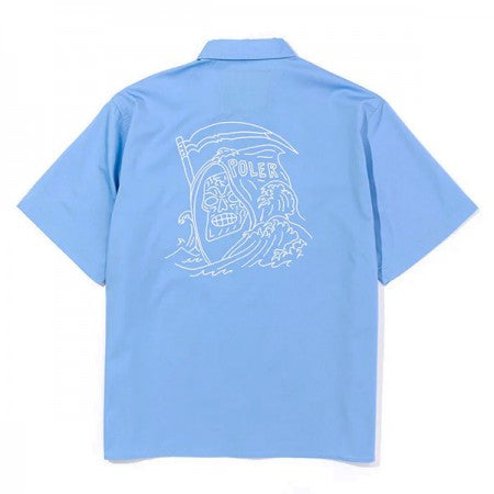 POLeR　S/Sシャツ　"POLER S/S RELAX WORK SHIRT"　(Steel Blue)