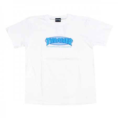 THRASHER　Tシャツ　"OVAL MAG TEE"　(White/Blue)