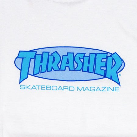 THRASHER　Tシャツ　"OVAL MAG TEE"　(White/Blue)