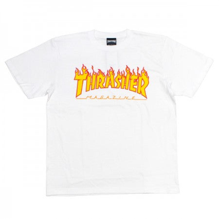 THRASHER　Tシャツ　"FLAME TEE"　(White)