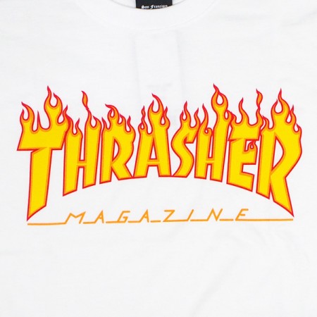 THRASHER　Tシャツ　"FLAME TEE"　(White)