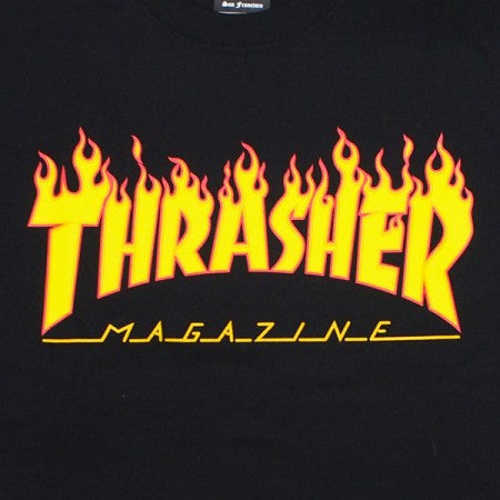 THRASHER　Tシャツ　"FLAME TEE"　(Black)