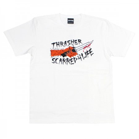 THRASHER　Tシャツ　"SCARRED TEE"　(White)