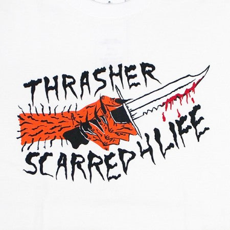 THRASHER　Tシャツ　"SCARRED TEE"　(White)