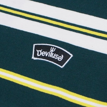 Deviluse　Tシャツ　"ROUND LOGO BORDER TEE"　(Green)