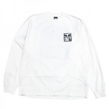 OBEY　L/STシャツ　"OBEY EYES ICON 2 HEAVYWEIGHT LONG SLEEVE TEE"　(White)