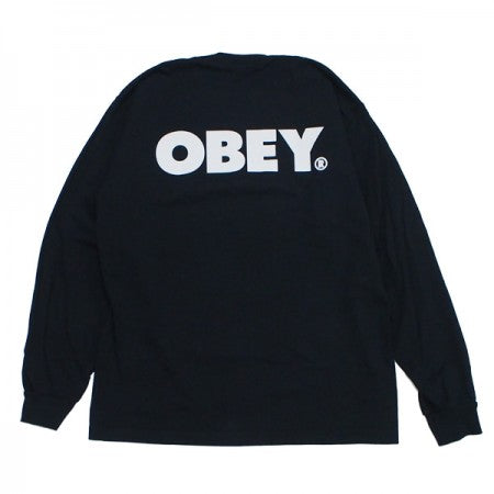 OBEY　L/STシャツ　"OBEY BOLD HEAVYWEIGHT LONG SLEEVE TEE"　(Off Black)