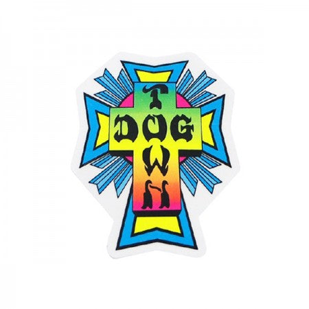 DOGTOWN　ステッカー　"CROSS LOGO STICKER - 2""　(Neon)