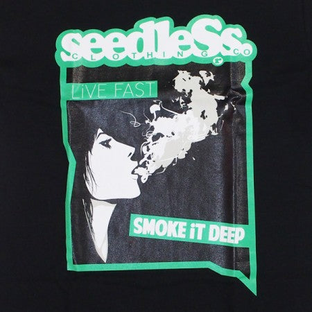 seedleSs　"LIVE FAST SMOKE DEEP..... S/S TEE"　Black