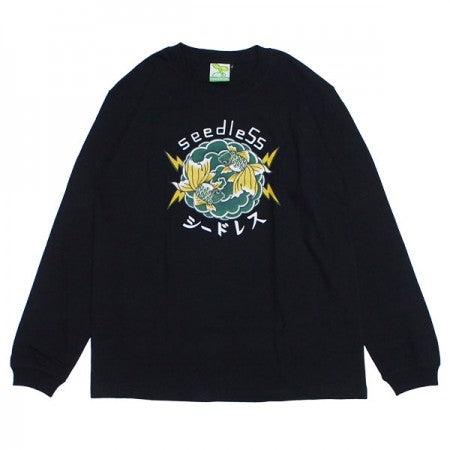 seedleSs　L/S Tシャツ　"GREEN GOLDFISH L/S TEE"　(Black)