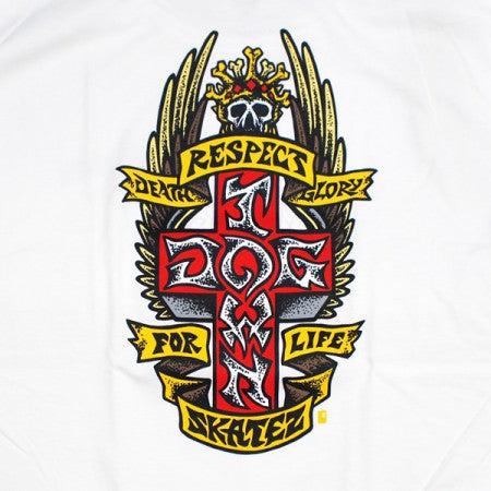 DOGTOWN　Tシャツ　"RESPECT TEE (Art by John Lucero)"　(White)