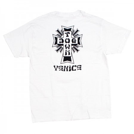 DOGTOWN　Tシャツ　"CROSS LOGO VENICE TEE"　(White / Black)