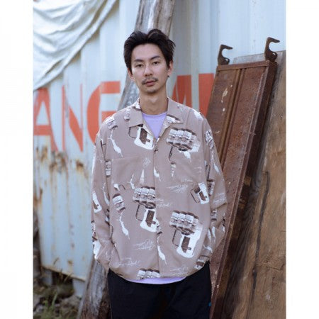RADIALL　L/Sシャツ　"CRAGER OPEN COLLARED SHIRT L/S"　(Root Beer)