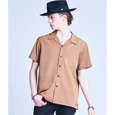 CRIMIE　S/Sシャツ　"SCALE EMBROIDERY EASY CARE SHORT SLEEVE SHIRT"　(Camel)