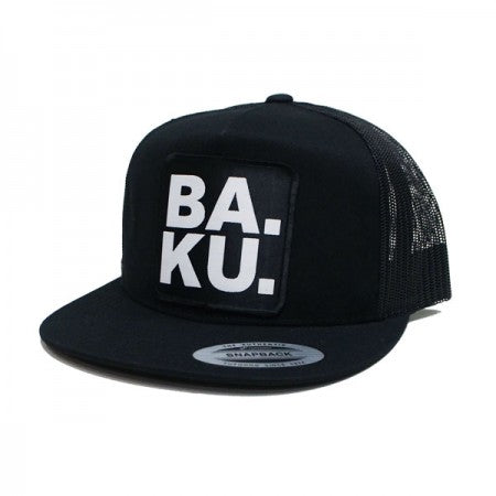 BARRIER KULT　"BA.KU. STACKED BLOCK LOGO MESH CAP"　(Black)