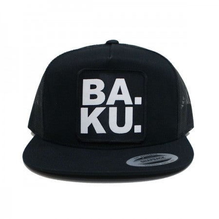 BARRIER KULT　"BA.KU. STACKED BLOCK LOGO MESH CAP"　(Black)