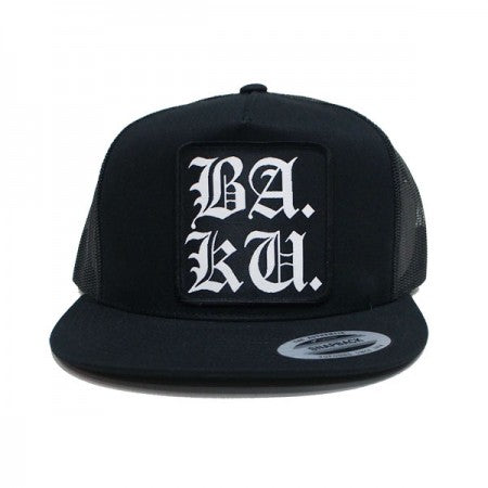 BARRIER KULT　"BA.KU. STACKED ENGLISH LOGO MESH CAP"　(Black)