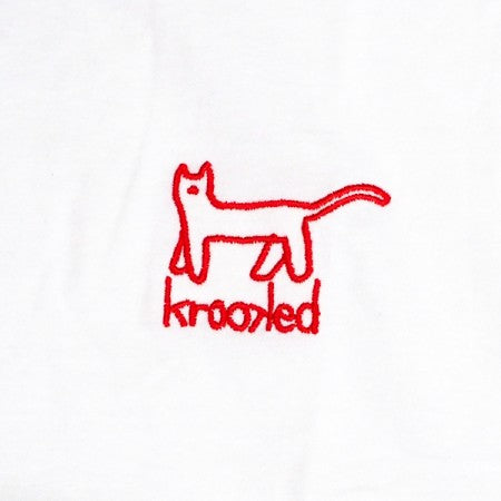 KROOKED　Tシャツ　"KAT EMB TEE"　(White)