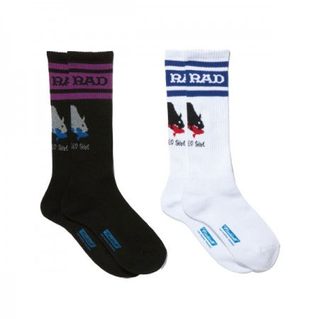 RADIALL×POSSESSED SHOE.CO　ソックス　"2PAC SOX SKATE RAT"　(White & Black)