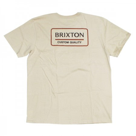 BRIXTON　Tシャツ　"PALMER PROPER S/S STANDARD TEE"　(Cream / Paradise Orange / Dark Ear)
