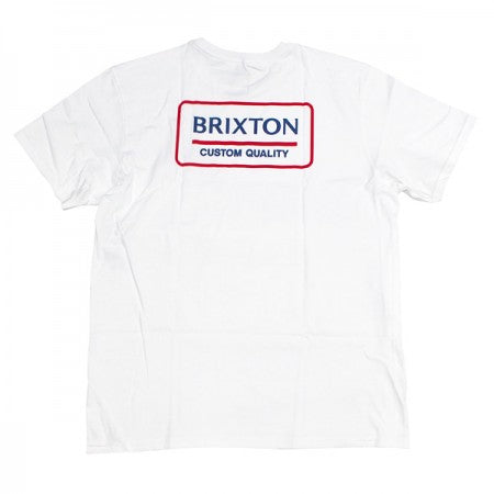 BRIXTON　Tシャツ　"PALMER PROPER S/S STANDARD TEE"　(White / Pacific Blue / Aloha Red)