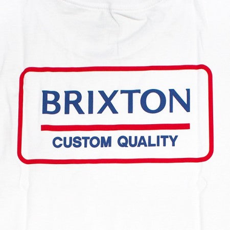 BRIXTON　Tシャツ　"PALMER PROPER S/S STANDARD TEE"　(White / Pacific Blue / Aloha Red)