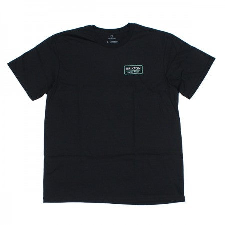 BRIXTON　Tシャツ　"PALMER PROPER S/S STANDARD TEE"　(Black / Jade / Off White)