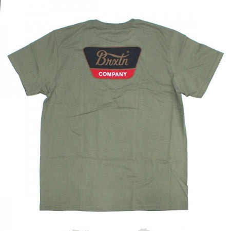 BRIXTON　Tシャツ　"LINWOOD S/S STANDARD TEE"　(Olive Surplus / Gold / Aloha Red)