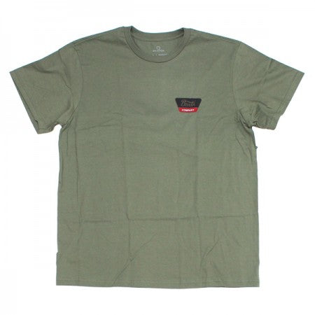 BRIXTON　Tシャツ　"LINWOOD S/S STANDARD TEE"　(Olive Surplus / Gold / Aloha Red)