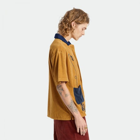 BRIXTON　S/Sシャツ　"BUNKER RESERVE S/S TERRY CLOTH"　(Medal Bronze)